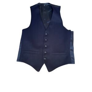Vintage Michael Novarese Navy Suiting Vest California Couture 1970s 1980s